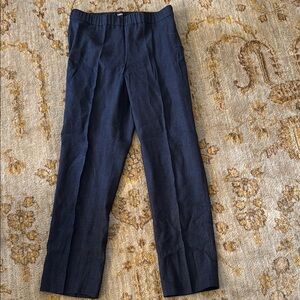 Womens Navy Linen Pants